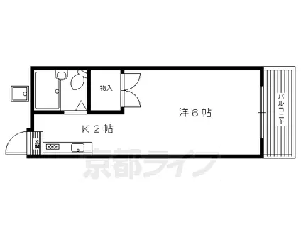 京阪電気鉄道鴨東線 神宮丸太町駅 徒歩14分 2階建 築42年(1K/1階)の間取り写真