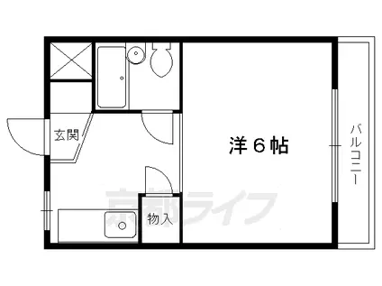 ロータリーマンション修学院(1K/4階)の間取り写真