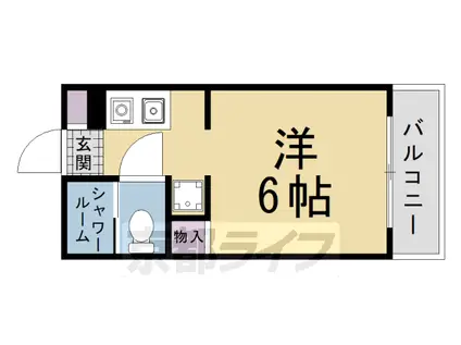 叡山電鉄 元田中駅 徒歩20分 4階建 築42年(1K/2階)の間取り写真