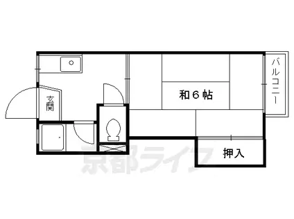 京阪電気鉄道鴨東線 神宮丸太町駅 徒歩5分 2階建 築43年(1K/2階)の間取り写真