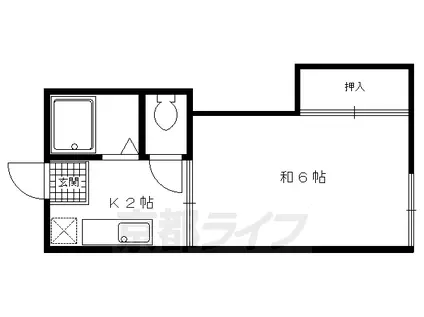 叡山電鉄 一乗寺駅 徒歩3分 2階建 築39年(1K/2階)の間取り写真