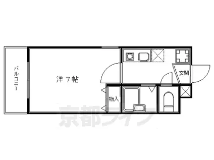 叡山電鉄 修学院駅 徒歩4分 3階建 築30年(1K/1階)の間取り写真