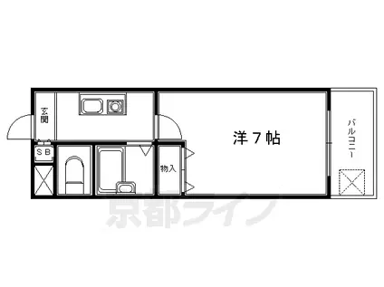 叡山電鉄 修学院駅 徒歩4分 3階建 築30年(1K/2階)の間取り写真