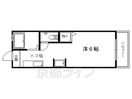 叡山電鉄 茶山・京都芸術大学駅 徒歩9分 2階建 築32年(1K/2階)の間取り写真