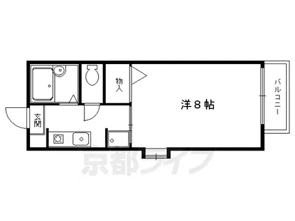 京阪電気鉄道鴨東線 出町柳駅 徒歩5分 2階建 築27年(1K/2階)の間取り写真
