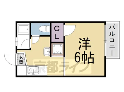 京阪電気鉄道鴨東線 神宮丸太町駅 徒歩13分 2階建 築45年(1K/1階)の間取り写真