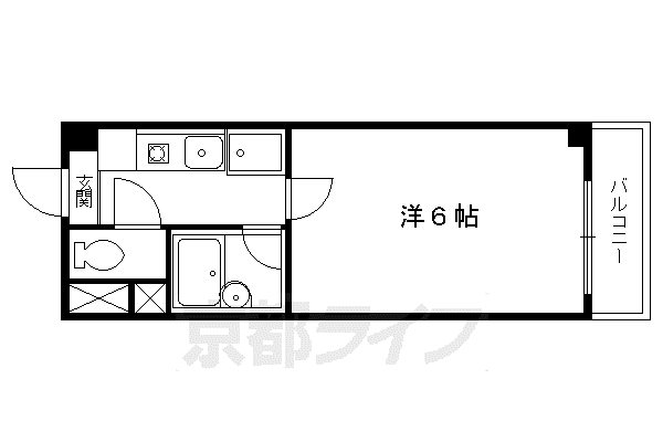 京阪電気鉄道鴨東線 神宮丸太町駅 徒歩7分 5階建 築31年(1K/1階)の間取り写真