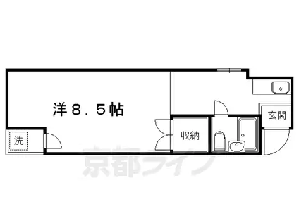 叡山電鉄 修学院駅 徒歩2分 4階建 築40年(1K/4階)の間取り写真