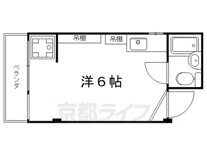 叡山電鉄 元田中駅 徒歩4分 4階建 築47年(ワンルーム/2階)の間取り写真