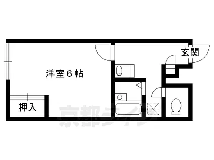 叡山電鉄 市原駅 徒歩2分 2階建 築23年(1K/2階)の間取り写真