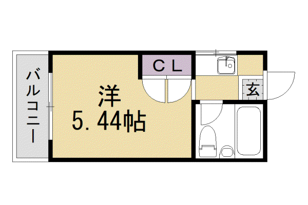 岩倉忠在地町(ワンルーム/1階)の間取り写真