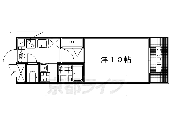 京阪電気鉄道鴨東線 出町柳駅 徒歩4分 4階建 築24年(1K/4階)の間取り写真