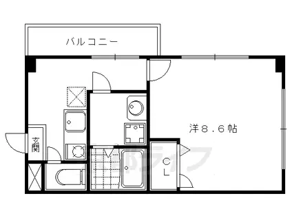 叡山電鉄 茶山・京都芸術大学駅 徒歩14分 3階建 築24年(1K/2階)の間取り写真