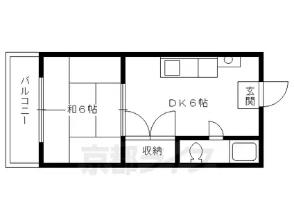 叡山電鉄 元田中駅 徒歩19分 7階建 築50年(1DK/4階)の間取り写真