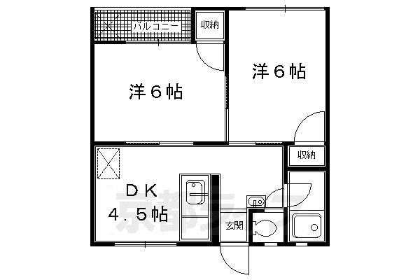 加藤マンション(2DK/2階)の間取り写真