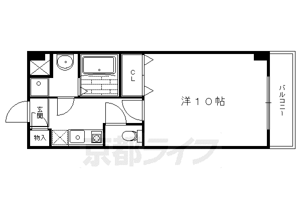 ARATA(1K/4階)の間取り写真