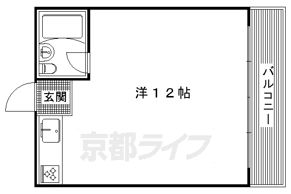 マンションカガワ(ワンルーム/3階)の間取り写真