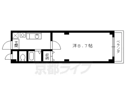 叡山電鉄 茶山・京都芸術大学駅 徒歩10分 2階建 築48年(1K/2階)の間取り写真