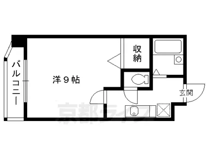 叡山電鉄 茶山・京都芸術大学駅 徒歩1分 6階建 築23年(1K/5階)の間取り写真