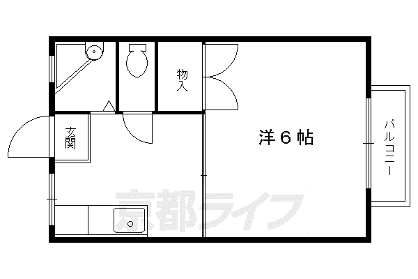 京阪電気鉄道鴨東線 神宮丸太町駅 徒歩10分 2階建 築43年(1K/2階)の間取り写真