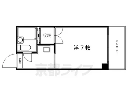 叡山電鉄 元田中駅 徒歩1分 4階建 築41年(1K/2階)の間取り写真