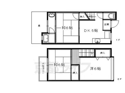 叡山電鉄 一乗寺駅 徒歩13分 2階建 築36年(3DK)の間取り写真