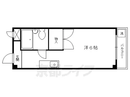 京阪電気鉄道鴨東線 出町柳駅 徒歩10分 3階建 築37年(1K/3階)の間取り写真