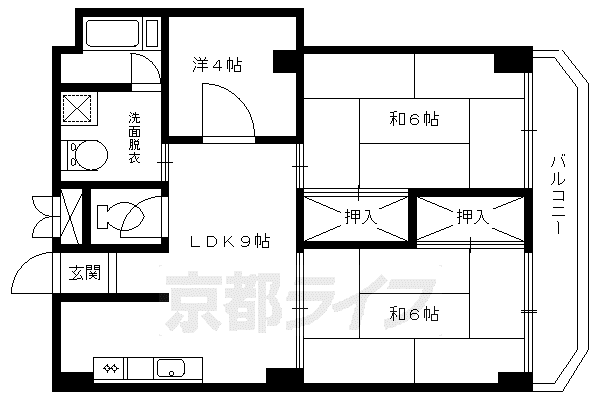岩崎ビル(3LDK/3階)の間取り写真