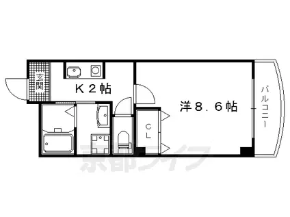 カーサしらかわ(1K/2階)の間取り写真