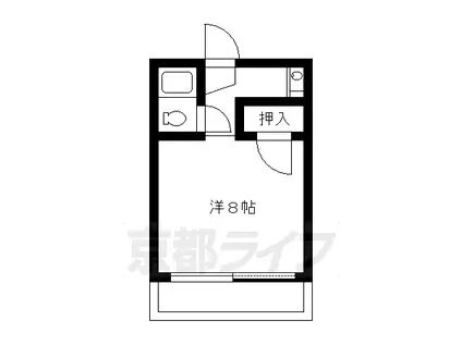 京都市烏丸線 松ケ崎駅(京都) 徒歩8分 3階建 築46年(1K/3階)の間取り写真