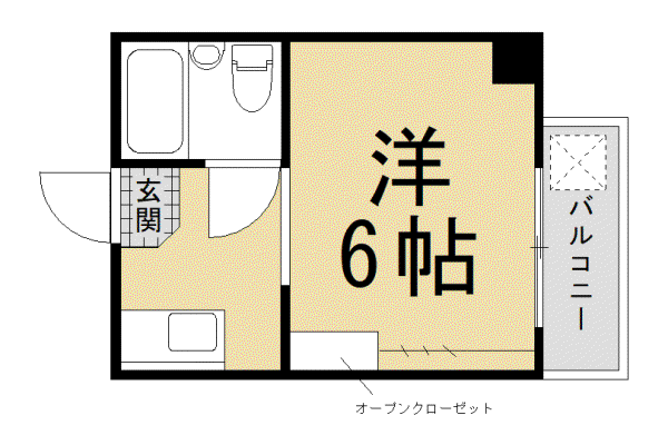ヴィラ島本(1K/3階)の間取り写真
