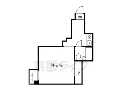 京都市烏丸線 北山駅(京都) 徒歩9分 5階建 築37年(1K/2階)の間取り写真