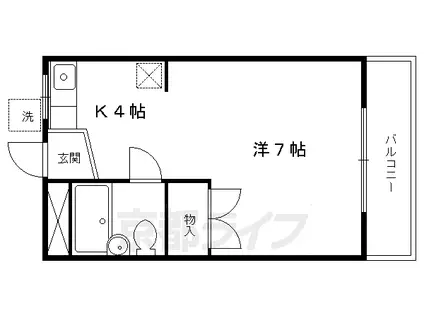 スチューデントハイツ谷川(1K/1階)の間取り写真