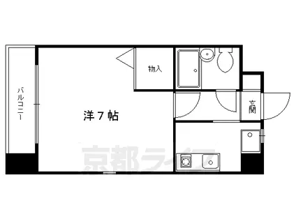 叡山電鉄 一乗寺駅 徒歩3分 4階建 築36年(1K/3階)の間取り写真