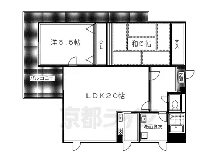 京都市東西線 蹴上駅 徒歩7分 4階建 築38年(2LDK/3階)の間取り写真