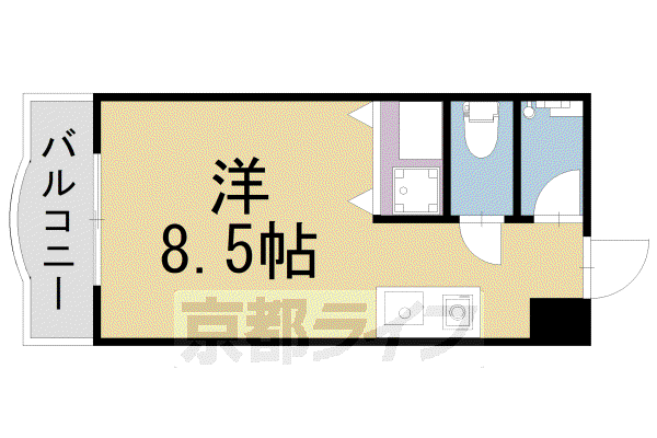 叡山電鉄 一乗寺駅 徒歩6分 4階建 築41年(ワンルーム/3階)の間取り写真