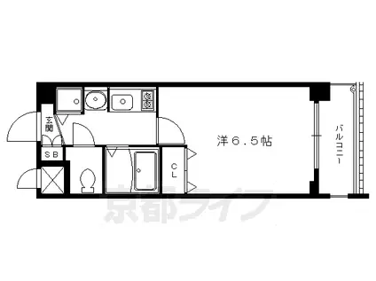 京阪電気鉄道京阪線 三条駅(京都) 徒歩3分 7階建 築20年(1K/5階)の間取り写真