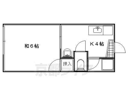 京阪電気鉄道鴨東線 神宮丸太町駅 徒歩17分 2階建 築47年(1K/2階)の間取り写真