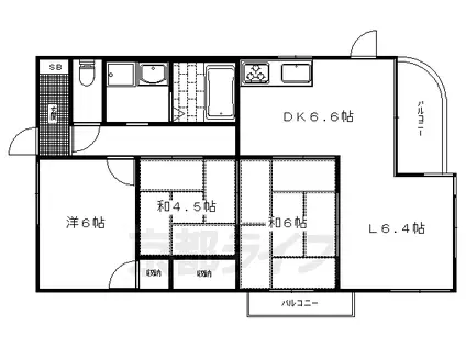 叡山電鉄 一乗寺駅 徒歩13分 3階建 築32年(3LDK/1階)の間取り写真