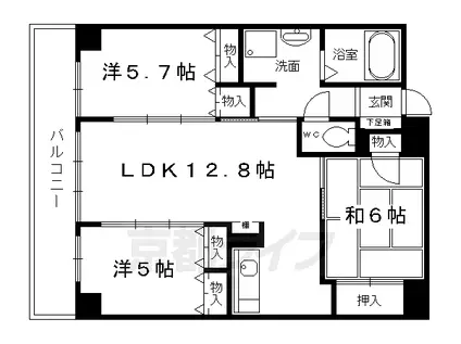 NO.126 フォレスト・グリーン宝ヶ池(3LDK/2階)の間取り写真