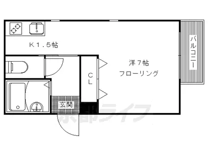 叡山電鉄 茶山・京都芸術大学駅 徒歩8分 2階建 築35年(1K/2階)の間取り写真