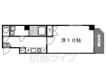 京都市烏丸線 北大路駅 徒歩19分 5階建 築24年(1K/3階)の間取り写真