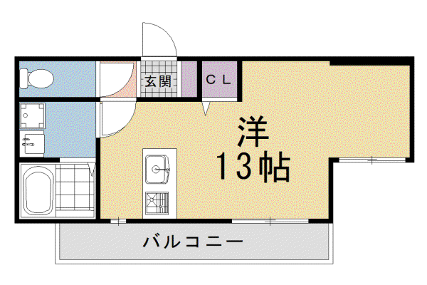京都市烏丸線 北山駅(京都) 徒歩3分 3階建 築48年(ワンルーム/3階)の間取り写真