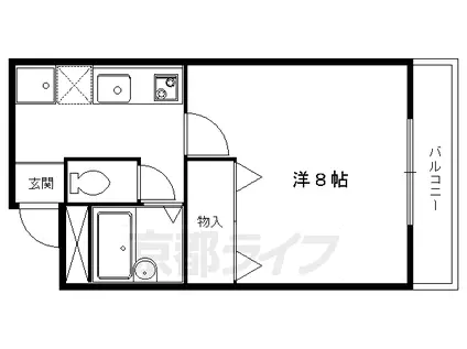 シャルルーズ(1K/3階)の間取り写真
