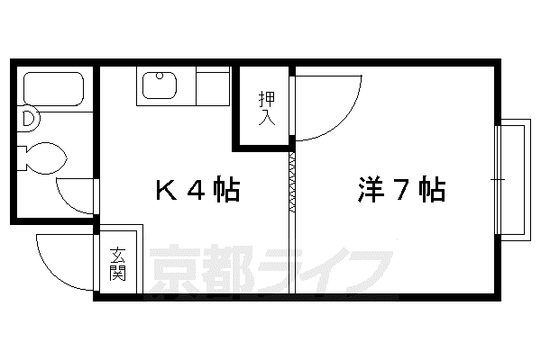 コーポ比加里(1K/3階)の間取り写真