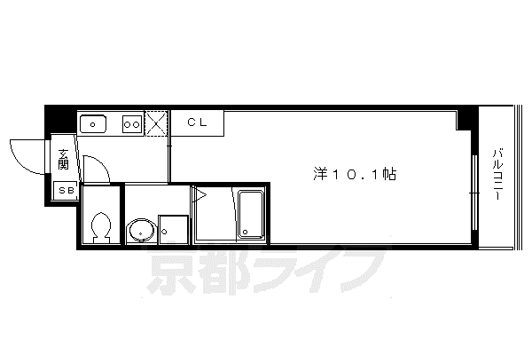叡山電鉄 茶山・京都芸術大学駅 徒歩3分 3階建 築21年(1K/3階)の間取り写真