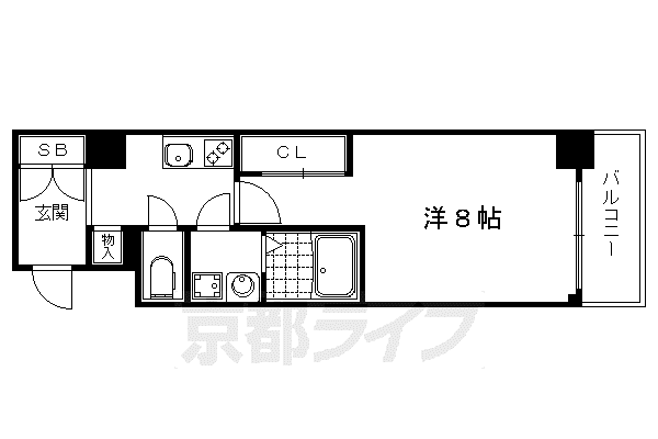 叡山電鉄 修学院駅 徒歩1分 5階建 築19年(1K/1階)の間取り写真