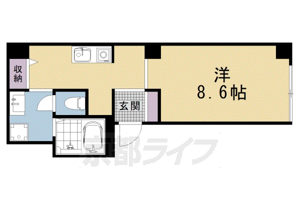 COCO下鴨(1K/4階)の間取り写真