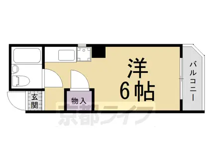 京都市烏丸線 北山駅(京都) 徒歩10分 5階建 築40年(1K/3階)の間取り写真