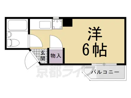 京都市烏丸線 北山駅(京都) 徒歩10分 5階建 築40年(1K/4階)の間取り写真